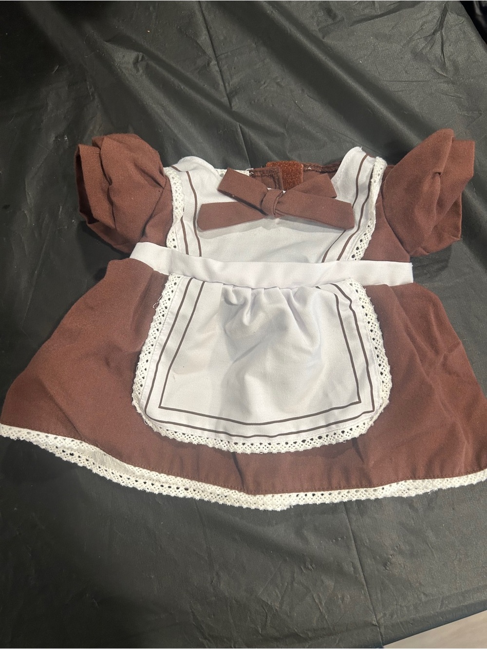 Build A Bear Brown & White Apron Dress